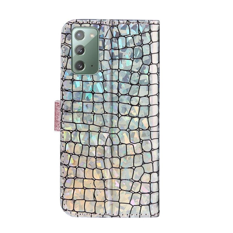 Lederhüllen Samsung Galaxy Note 20 Grün Krokodildiamanten