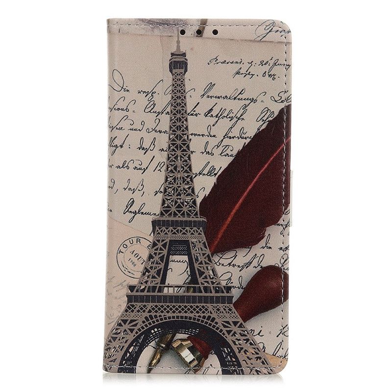 Lederhüllen Samsung Galaxy Note 20 Handyhülle Eiffelturm Des Dichters