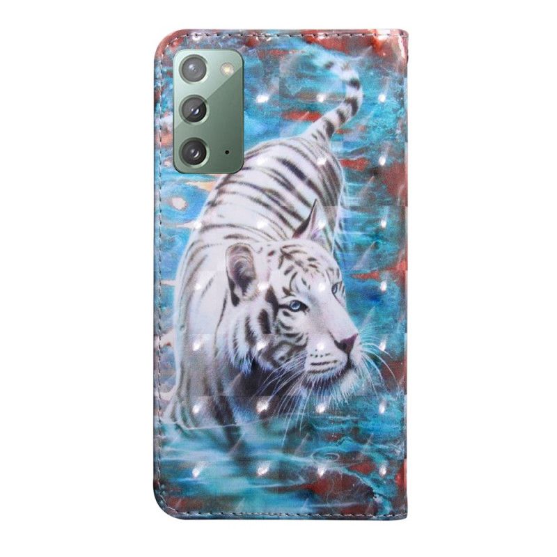 Lederhüllen Samsung Galaxy Note 20 Handyhülle Tiger Im Wasser