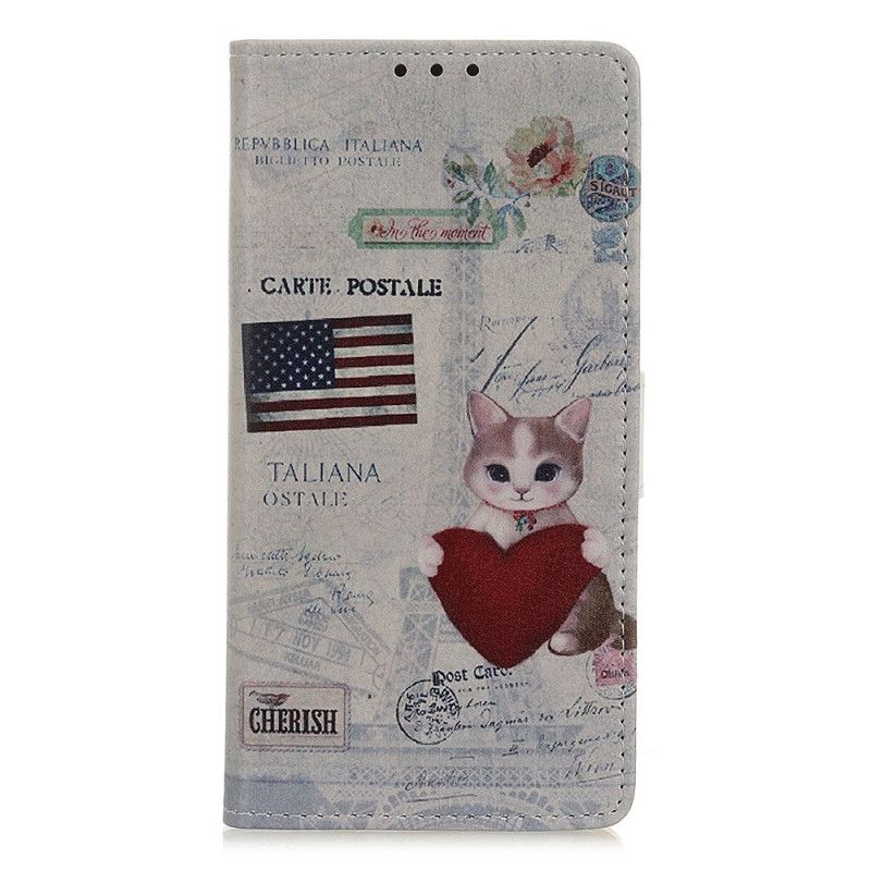 Lederhüllen Samsung Galaxy Note 20 Reisende Katze