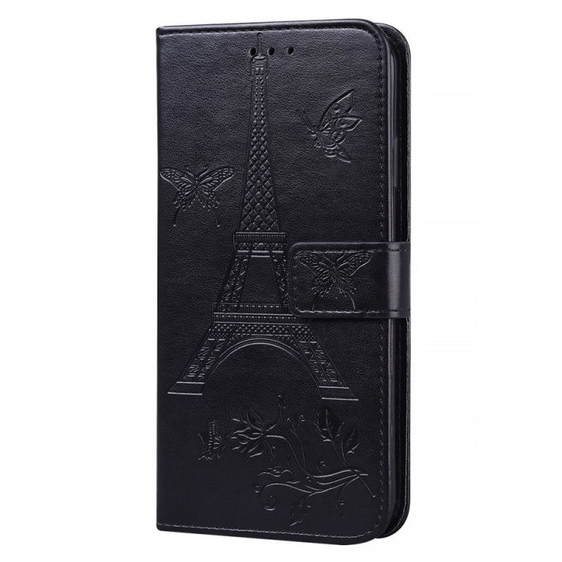 Lederhüllen Samsung Galaxy Note 20 Schwarz Eiffelturm Lederstil