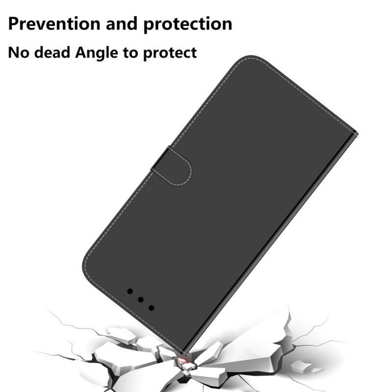 Lederhüllen Samsung Galaxy Note 20 Schwarz Handyhülle Spiegelbezug Aus Kunstleder