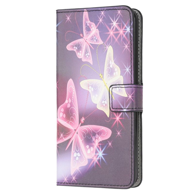 Lederhüllen Samsung Galaxy Note 20 Schwarz Intensive Schmetterlinge