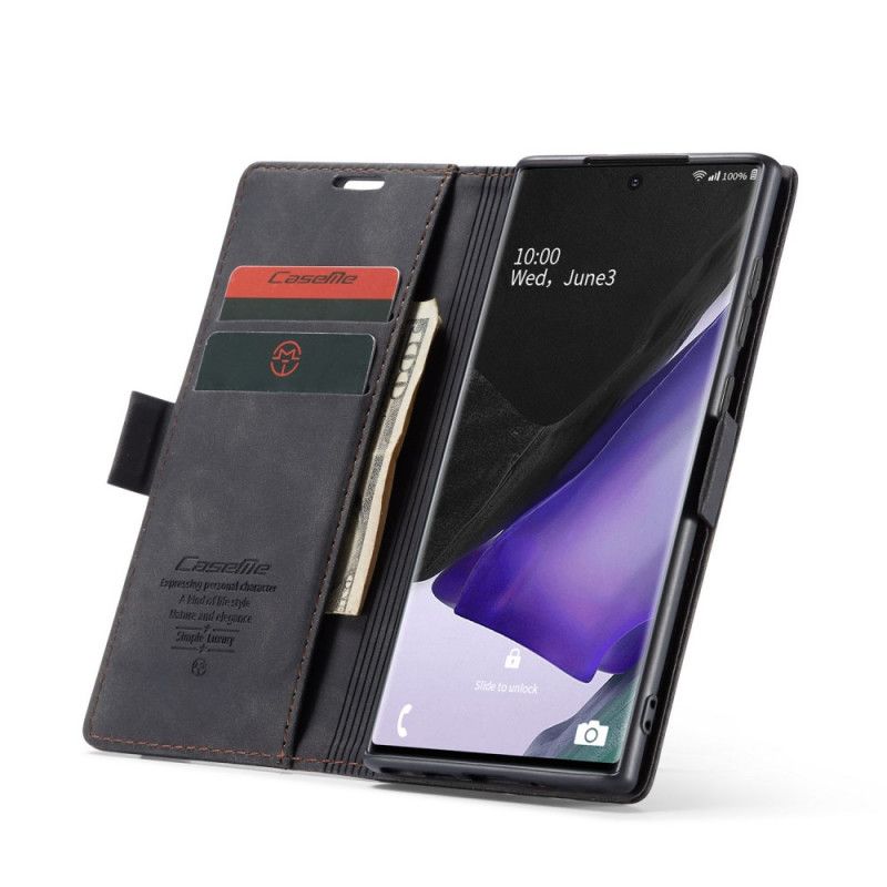 Lederhüllen Samsung Galaxy Note 20 Schwarz Ledertasche