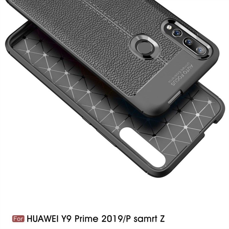 Hülle Huawei P Smart Z Schwarz Doppellinien-Litschileder-Effekt