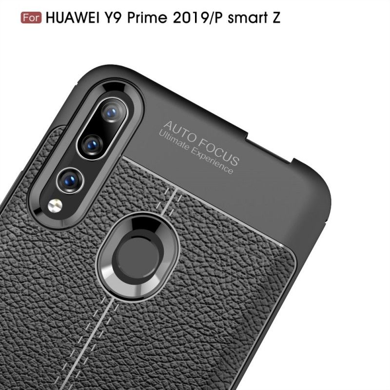 Hülle Huawei P Smart Z Schwarz Doppellinien-Litschileder-Effekt