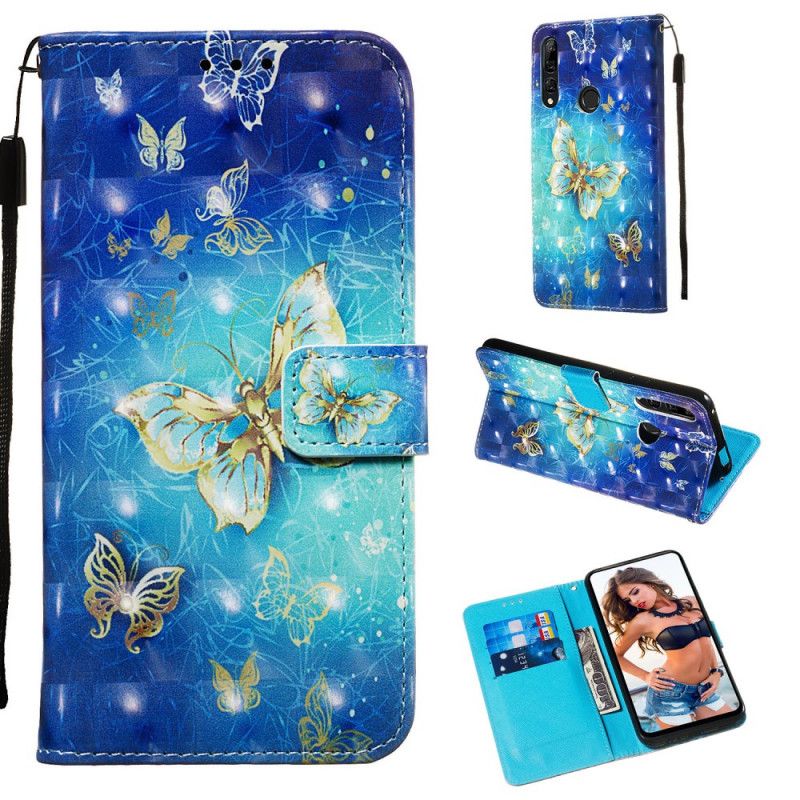 Lederhüllen Huawei P Smart Z Goldene Tanga-Schmetterlinge