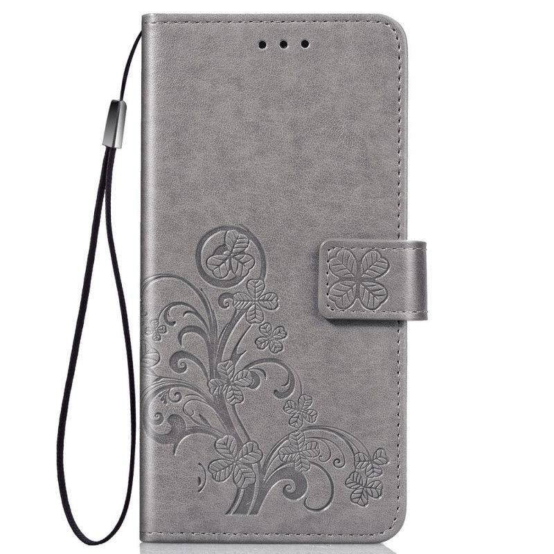 Lederhüllen Huawei P Smart Z Grau Hutprinz Mit Blumendruck