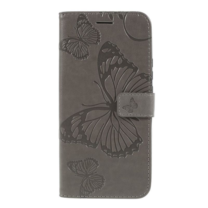 Lederhüllen Huawei P Smart Z Grau Riesige Tanga-Schmetterlinge