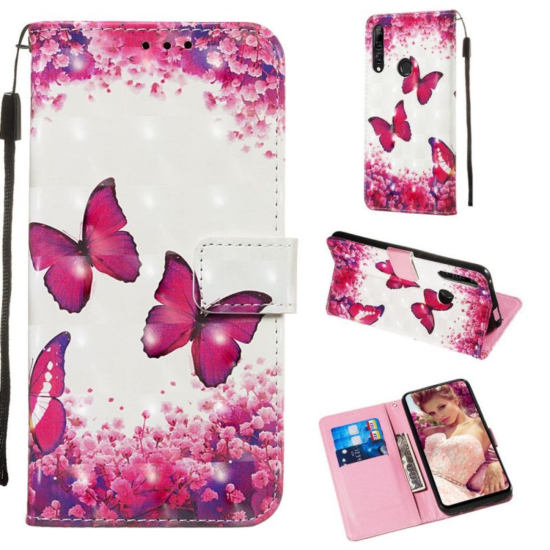 Lederhüllen Huawei P Smart Z Rote Tanga-Schmetterlinge