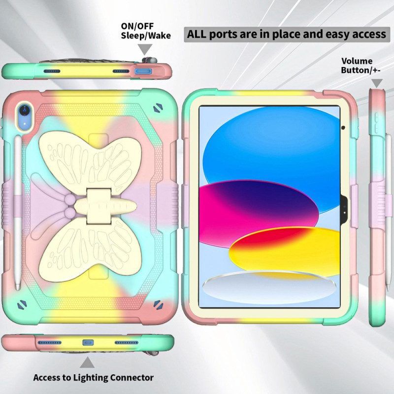 Handyhülle Für iPad 10.9" (2022) Extrem Widerstandsfähiger Und Butterfly-schultergurt