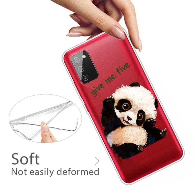 Hülle Für Samsung Galaxy A02S Transparenter Panda. Gib Mir Fünf