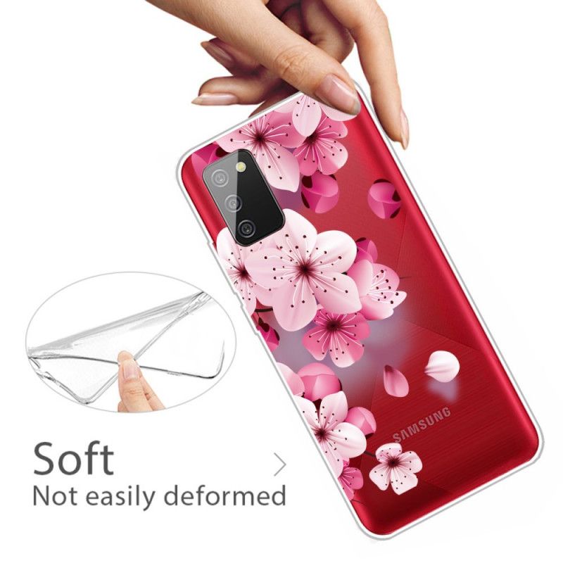 Hülle Samsung Galaxy A02S Handyhülle Kleine Rosa Blüten