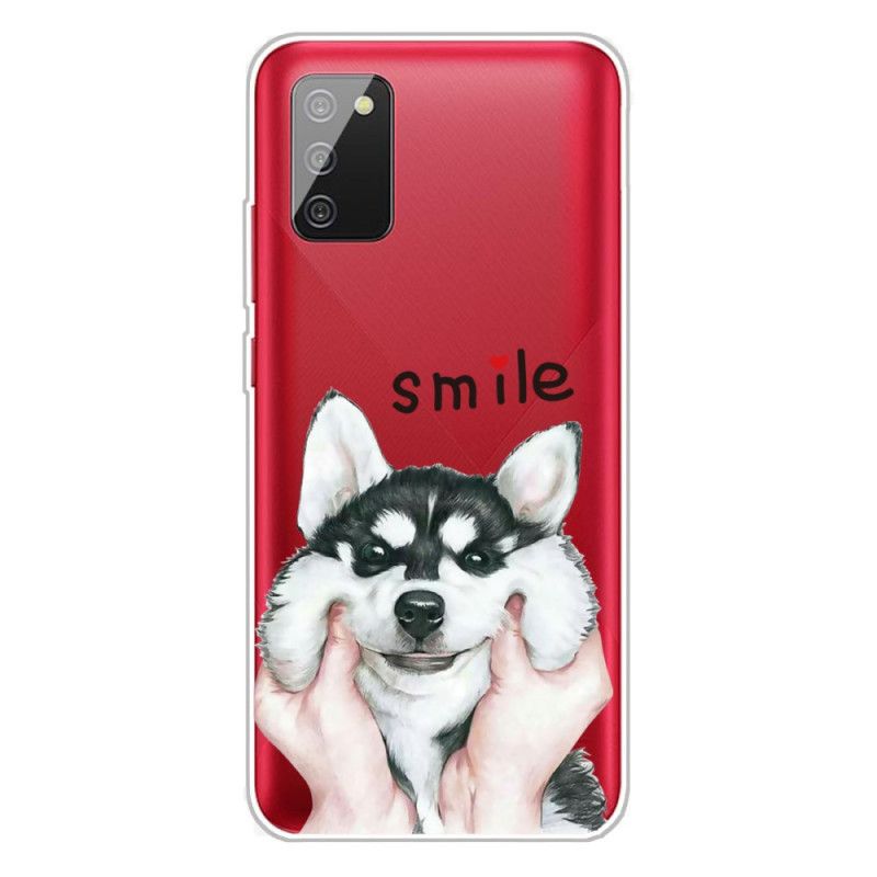 Hülle Samsung Galaxy A02S Handyhülle Lächeln Hund