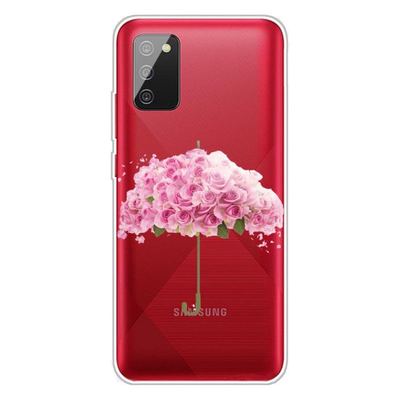 Hülle Samsung Galaxy A02S Handyhülle Regenschirm In Rosen