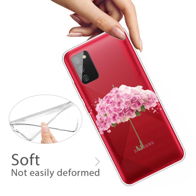 Hülle Samsung Galaxy A02S Handyhülle Regenschirm In Rosen