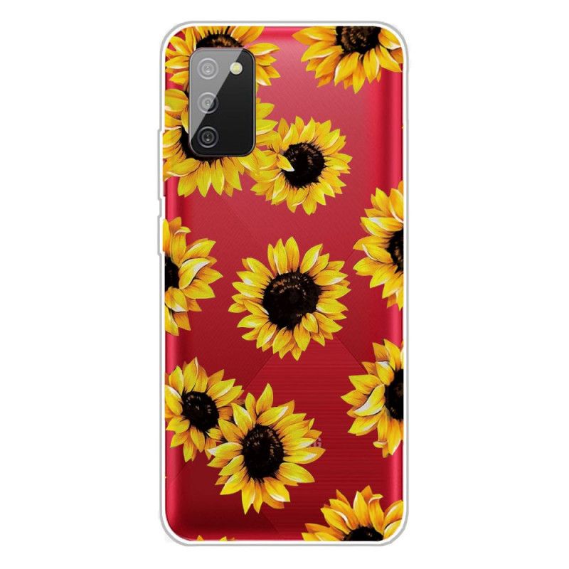 Hülle Samsung Galaxy A02S Handyhülle Sonnenblumen