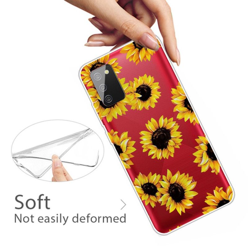 Hülle Samsung Galaxy A02S Handyhülle Sonnenblumen