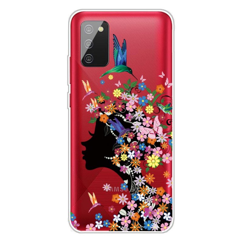 Hülle Samsung Galaxy A02S Hübscher Blütenkopf