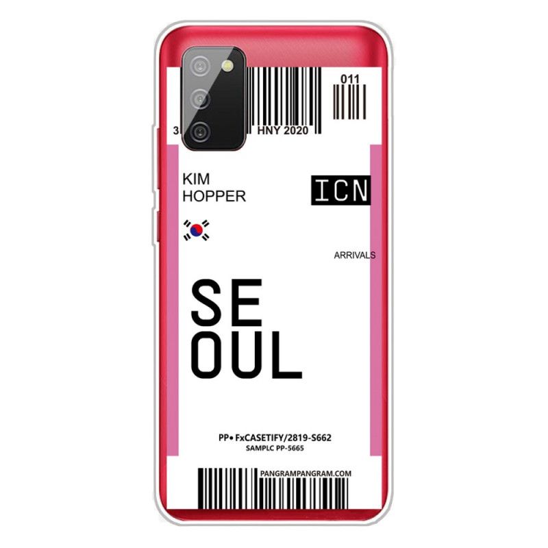 Hülle Samsung Galaxy A02S Magenta Handyhülle Bordkarte Nach Seoul