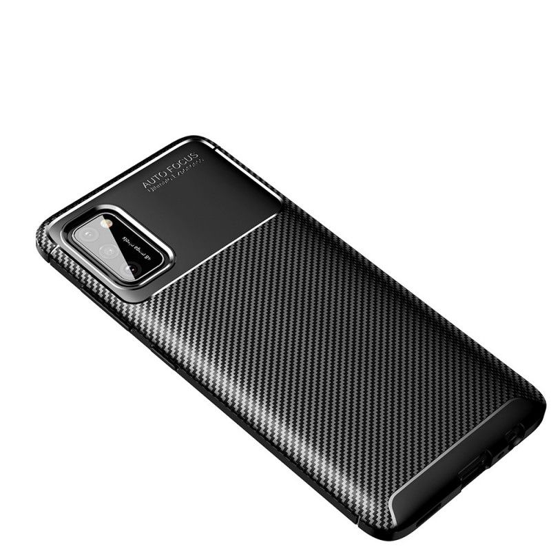 Hülle Samsung Galaxy A02S Schwarz Flexible Kohlefasertextur