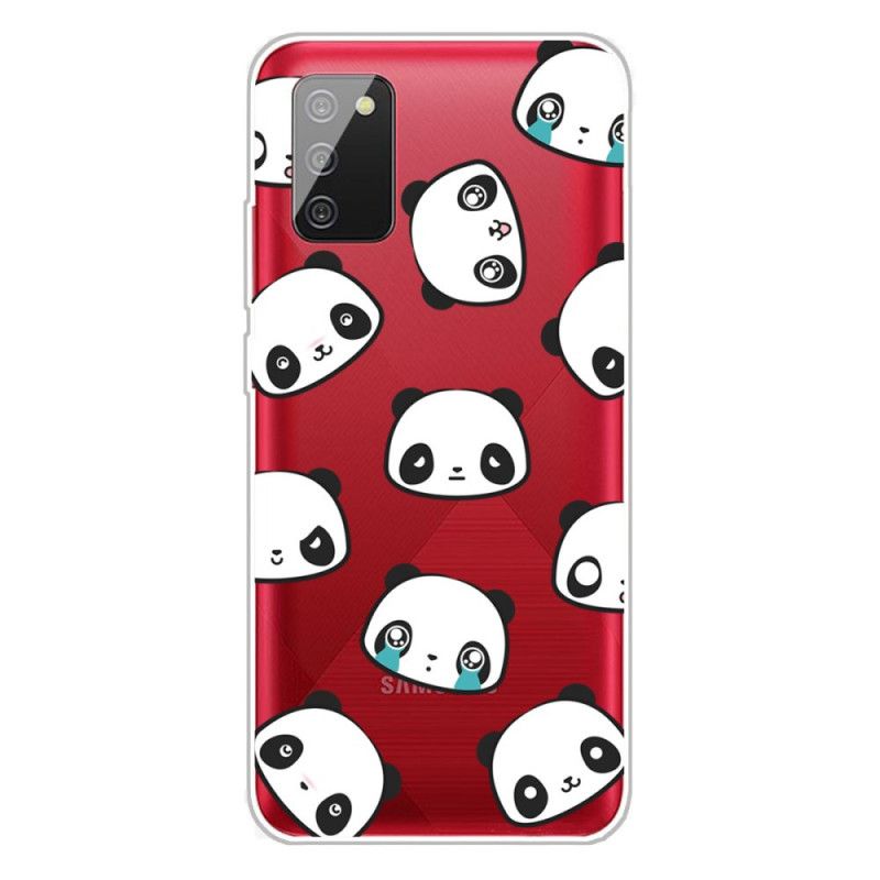 Hülle Samsung Galaxy A02S Transparente Sentimentale Pandas