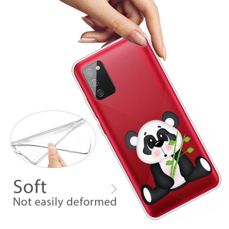 Hülle Samsung Galaxy A02S Transparenter Trauriger Panda