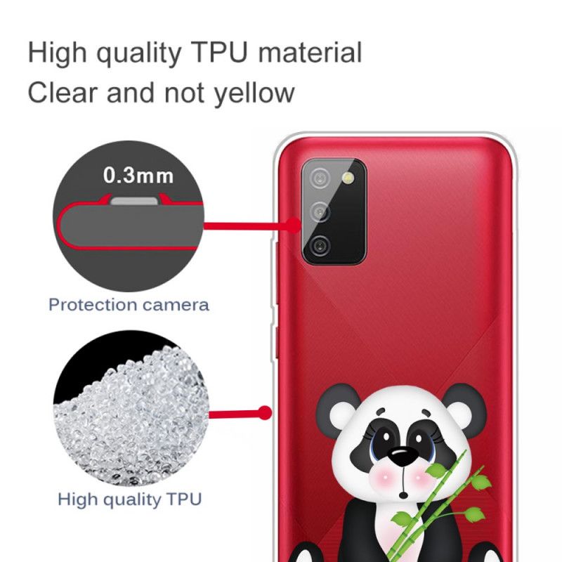 Hülle Samsung Galaxy A02S Transparenter Trauriger Panda
