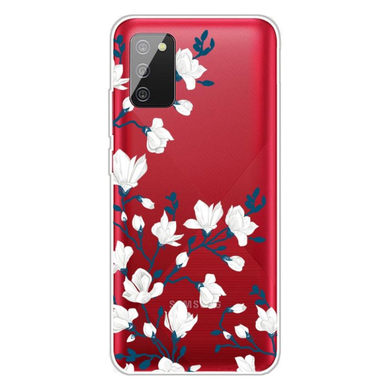 Hülle Samsung Galaxy A02S Weiße Blüten