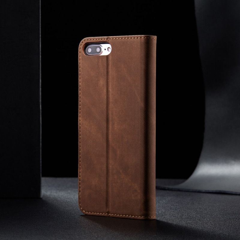 Flip Case Für iPhone 7 Plus / 8 Plus Schwarz Jeansimitat-Jeans