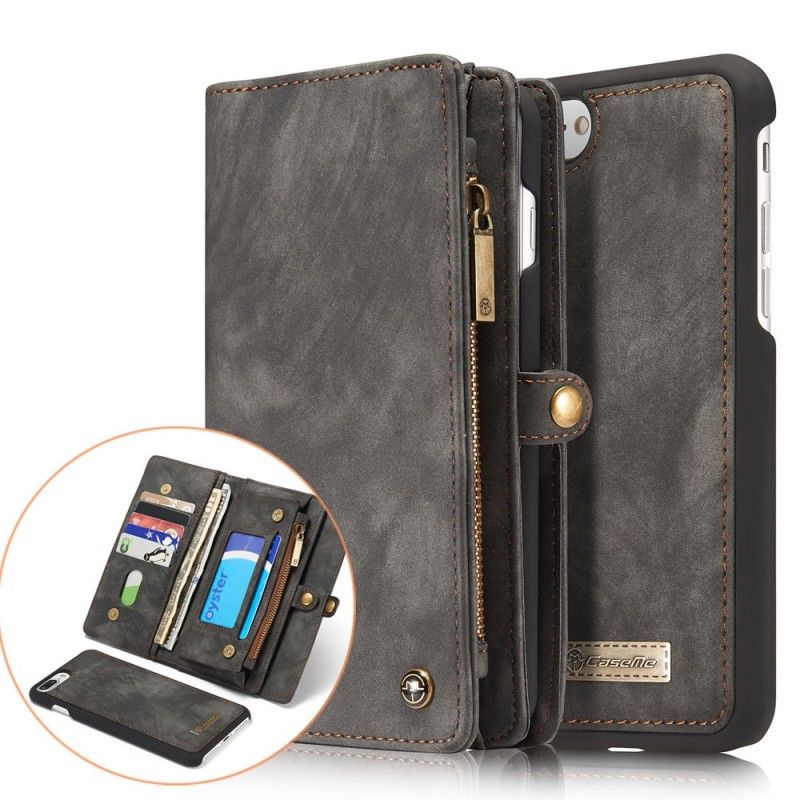 Flip Case iPhone 7 Plus / 8 Plus Grau Brieftasche