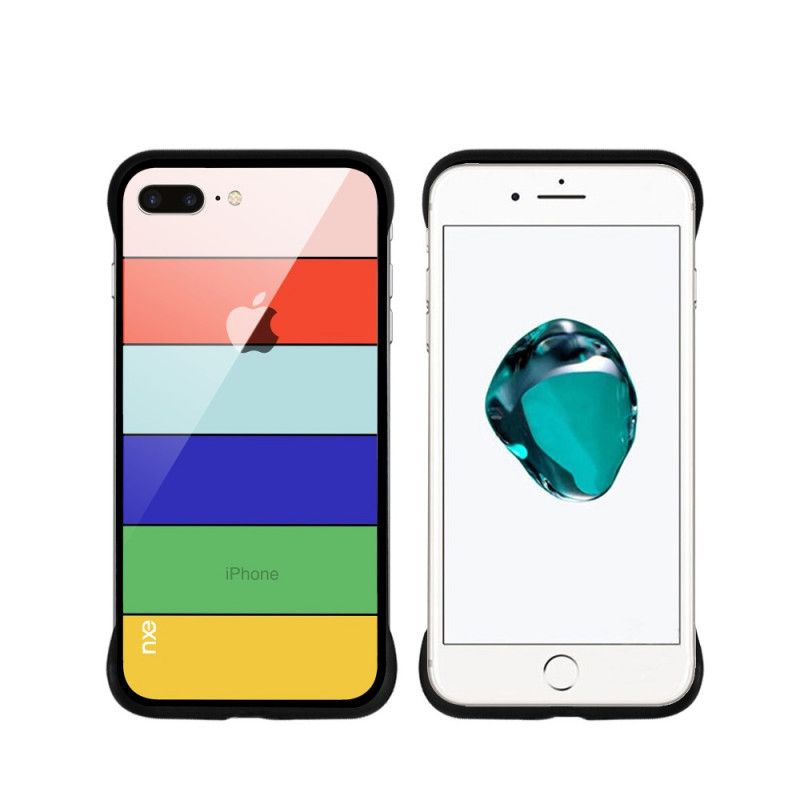 Hülle iPhone 7 Plus / 8 Plus Türkis Nxe Regenbogenserie