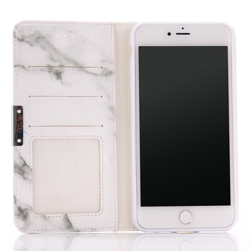 Lederhüllen Für iPhone 7 Plus / 8 Plus Weiß Marmor