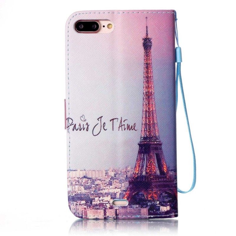 Lederhüllen iPhone 7 Plus / 8 Plus Handyhülle Paris. Ich Liebe Dich