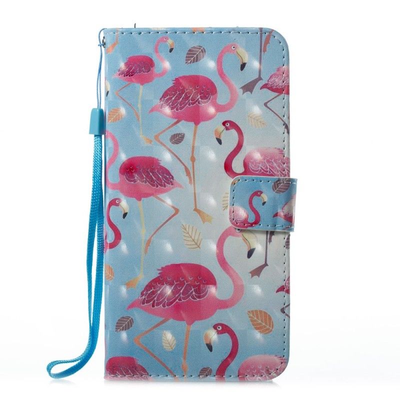 Lederhüllen iPhone 7 Plus / 8 Plus Weiß Mehrere Flamingos
