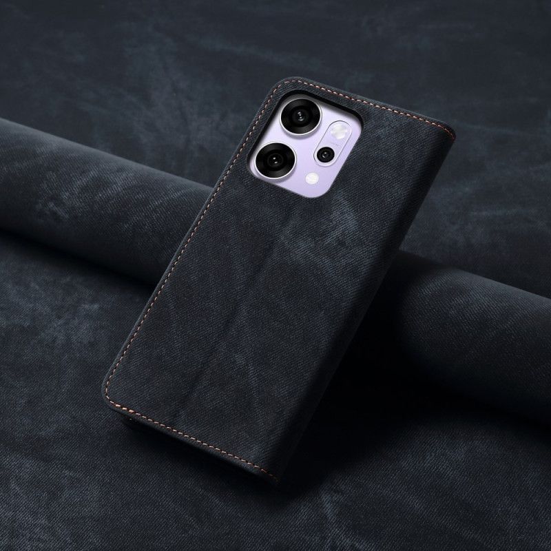 Flip Case Für Oppo Reno 14 Pro 5g Denim-stoff