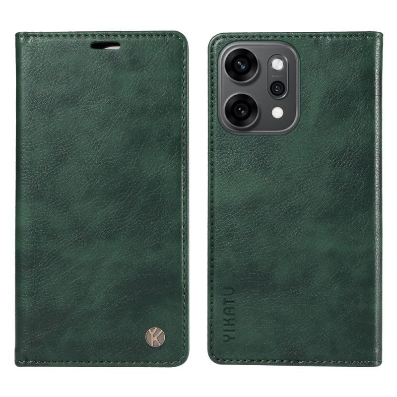 Flip Case Oppo Reno 14 Pro 5g Yikatu Gewachstes Kunstleder