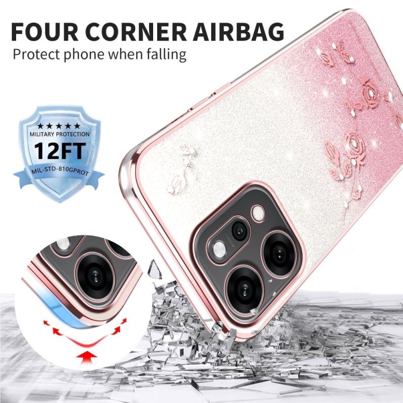 Hülle Oppo Reno 14 Pro 5g Blumen Und Strasssteine