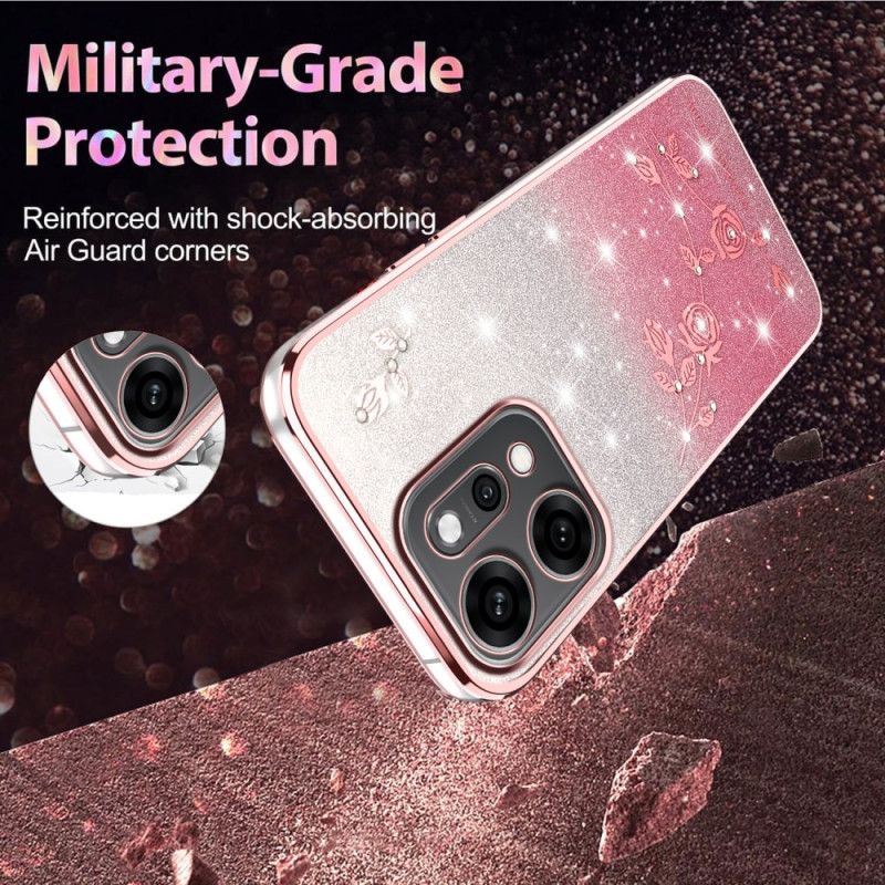 Hülle Oppo Reno 14 Pro 5g Blumen Und Strasssteine