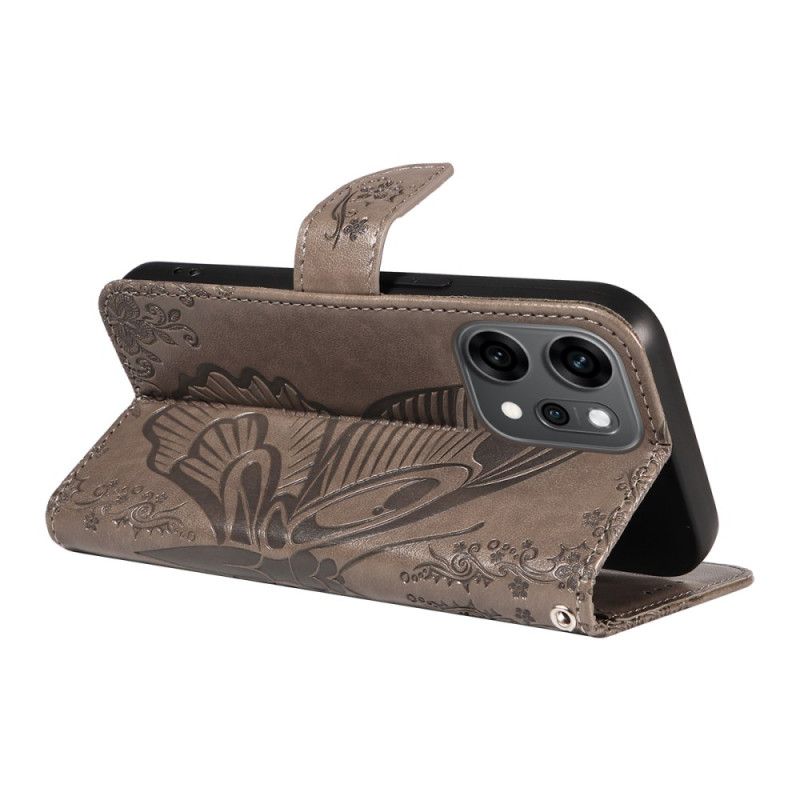 Lederhüllen Für Oppo Reno 14 Pro 5g Schmetterlingsmotiv