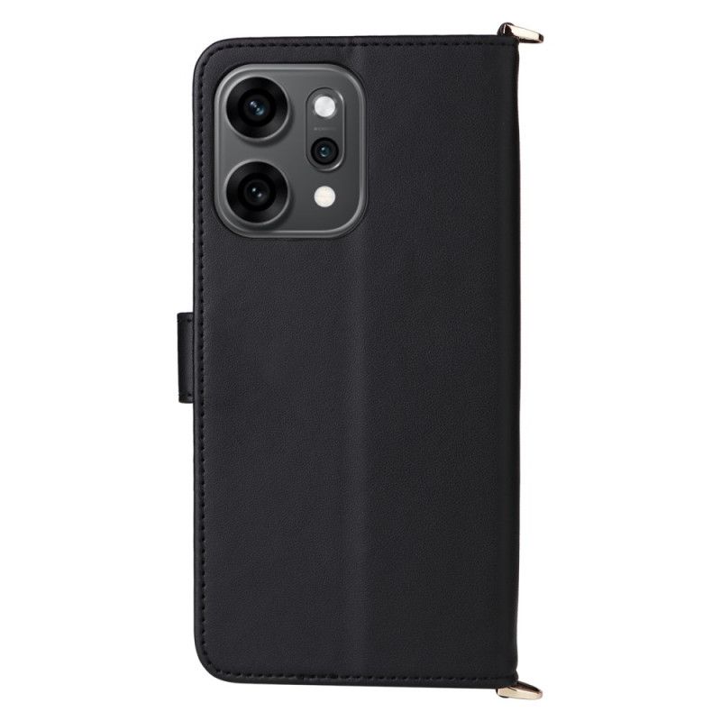 Lederhüllen Oppo Reno 14 Pro 5g Gesteppt Mit Trageriemen Und Handschlaufe