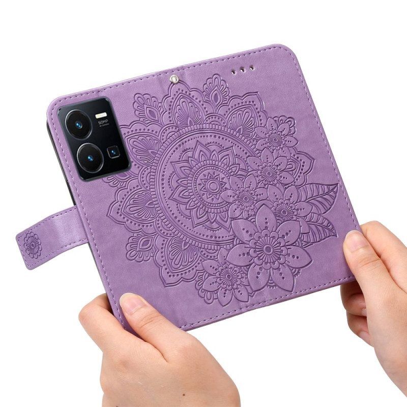 Flip Case Für Vivo Y22s Mit Kordel Riemchen-mandala