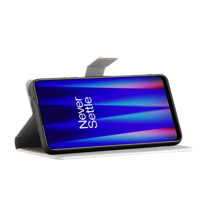 Flip Case Für OnePlus Nord CE 2 5G Neon-schmetterlinge
