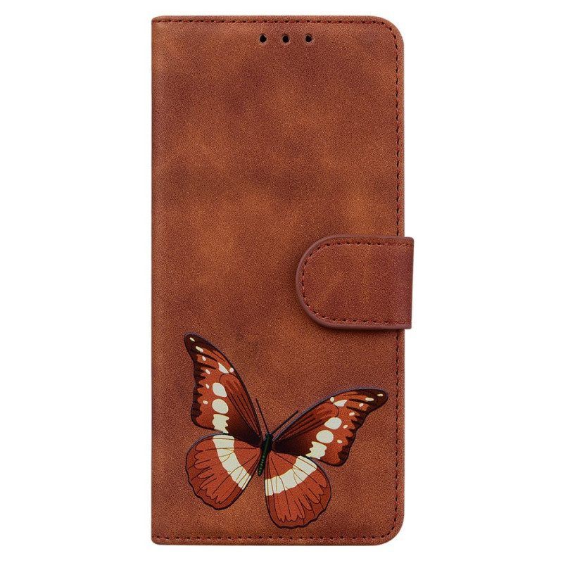 Lederhüllen Für OnePlus Nord CE 2 5G Diskreter Schmetterling
