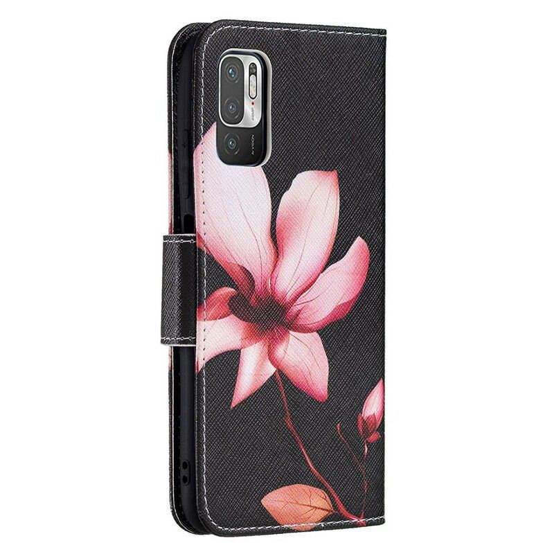 Flip Case Für Poco M3 Pro 5G Pinke Blume