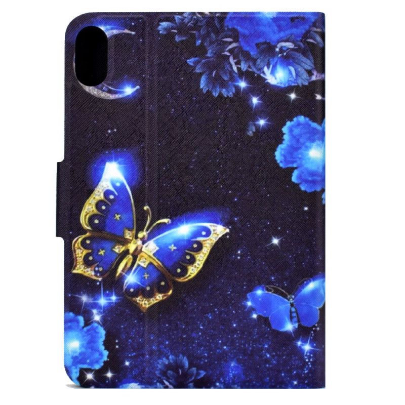 Lederhüllen Samsung Galaxy Tab S11 Blauer Und Goldener Schmetterling
