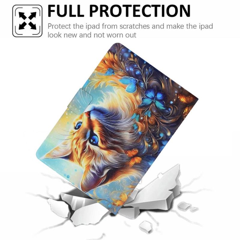 Lederhüllen Samsung Galaxy Tab S11 Handyhülle Katzengemälde