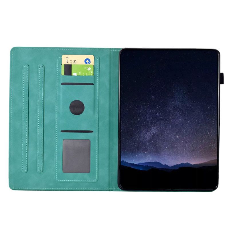 Lederhüllen Samsung Galaxy Tab S11 Handyhülle Katzenmotiv In Wildlederoptik