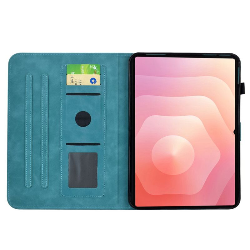 Lederhüllen Samsung Galaxy Tab S11 Handyhülle Wildleder-blumenmuster