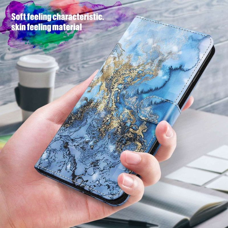Flip Case Für Samsung Galaxy A14 / A14 5G Blautöne